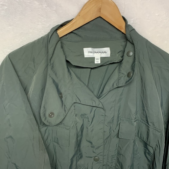 Prologue Sea Green Crop Utility Bomber Jacket - Picture 8 of 10
